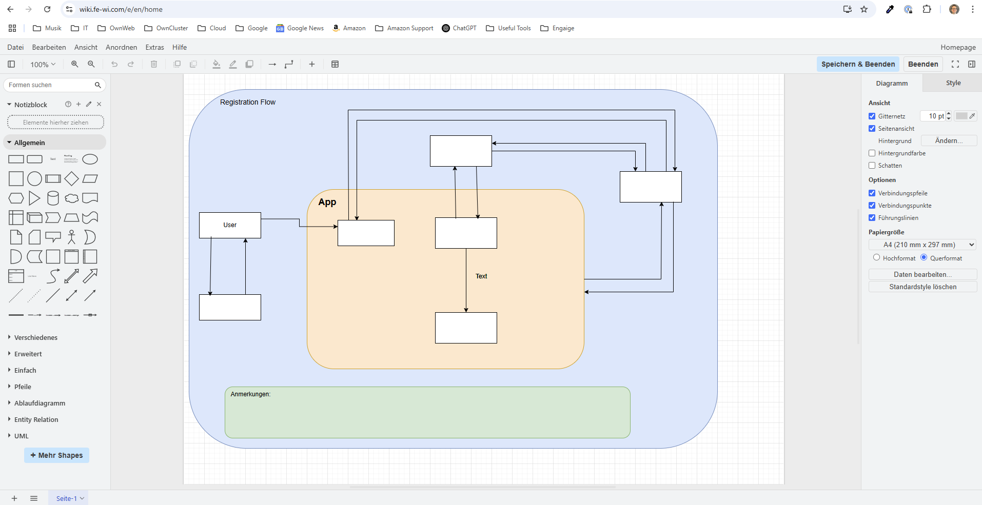 Wiki.js integrated draw.io editor overview